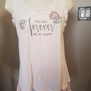 La Vie En Rose "You Will Forever Be My Always" Light Pajamas, Top and Bottoms